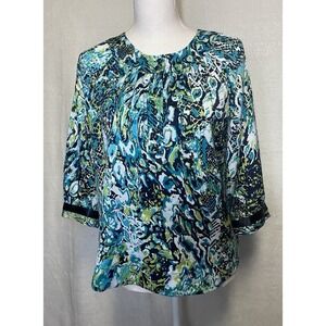 Christopher & Banks 3/4 Sleeve Petite Women's Blouse Size PM